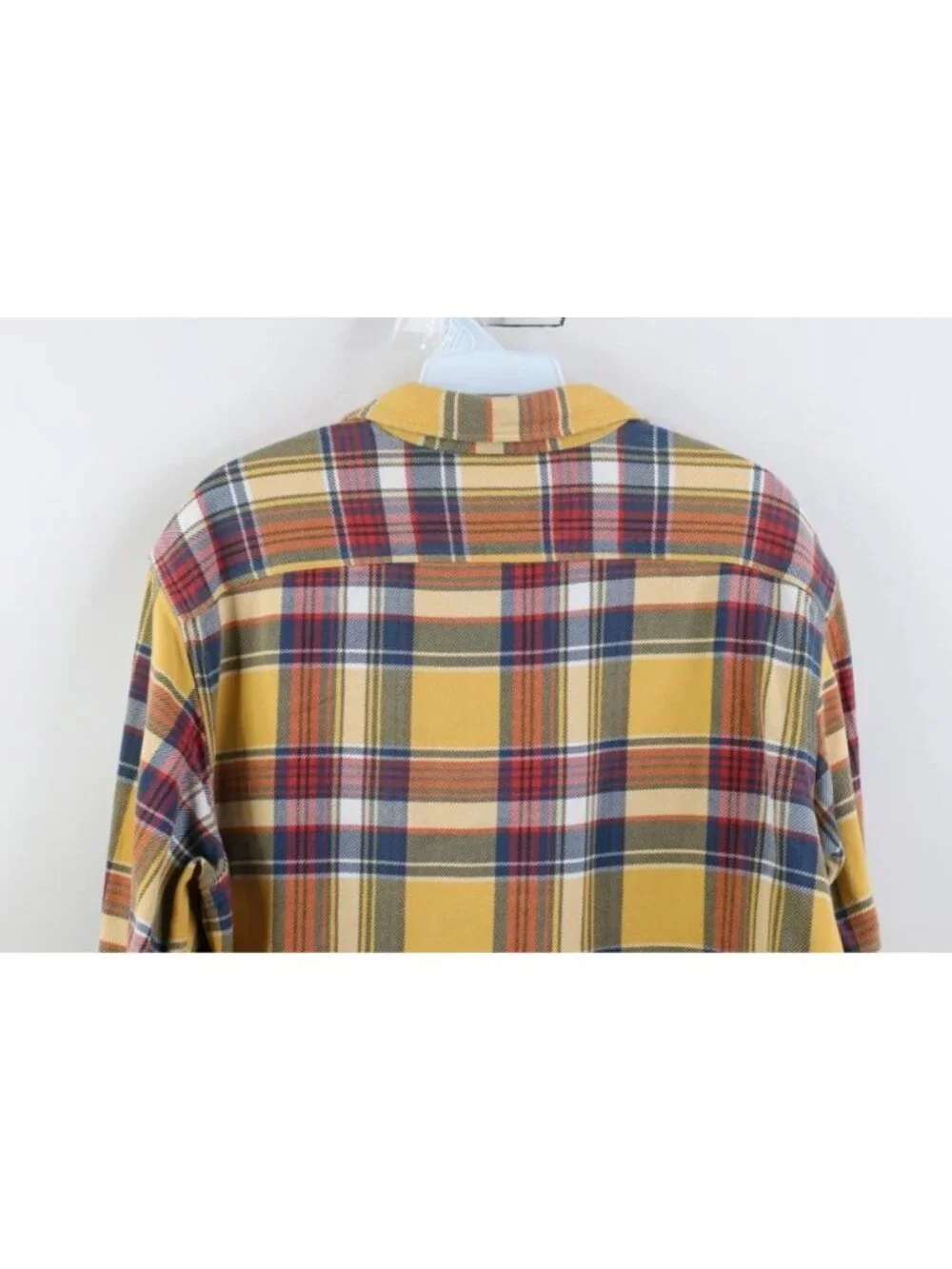 Vtg 90s Ralph Lauren Mens Large Distressed Heavy Flannel Collared Button Shirt